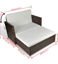 Gartensofa Poly Rattan Braun