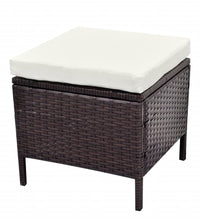 4-tlg. Garten-Lounge-Set mit Auflagen Poly Rattan Braun