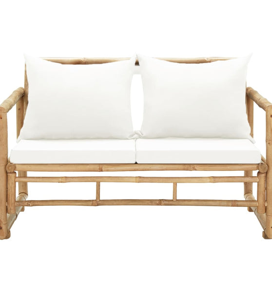 2-Sitzer Gartensofa mit Polstern Bambus
