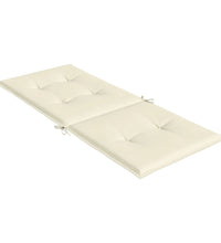 Gartenstuhlauflagen für Hochlehner 2Stk. Creme 120x50x3cm Stoff