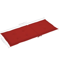 Gartenstuhlauflagen für Hochlehner 4 Stk. Rot 120x50x3 cm Stoff