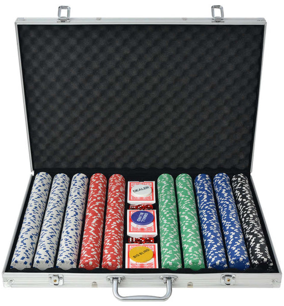 Poker Set mit 1.000 Chips Aluminium