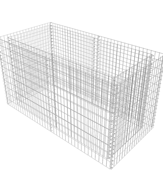 Gabionen-Hochbeet Stahl 180×90×100 cm Silbern
