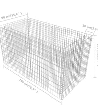Gabionen-Hochbeet Stahl 180×90×100 cm Silbern