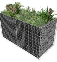 Gabionen-Hochbeet Stahl 180×90×100 cm Silbern
