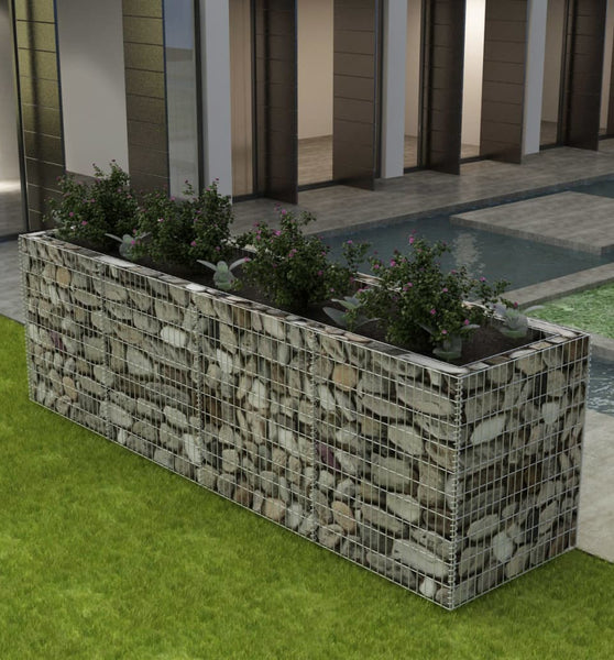 Gabionen-Hochbeet Stahl 360×90×100 cm