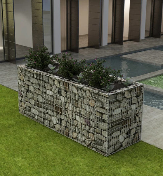 Gabionen-Hochbeet Stahl 270×90×100 cm