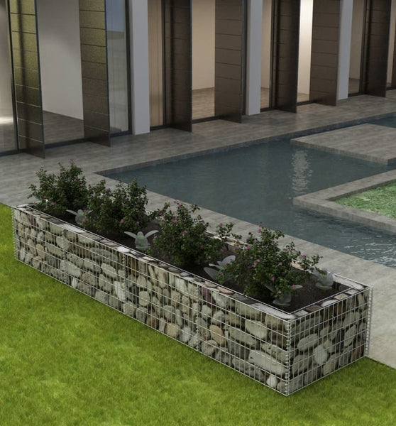 Gabionen-Hochbeet Stahl 360×90×50 cm
