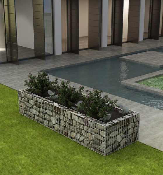 Gabionen-Hochbeet Stahl 270×90×50 cm