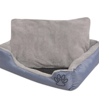 Hundebett mit gepolstertem Kissen Größe S Grau