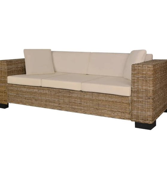 3-Sitzer Sofa Echtes Rattan