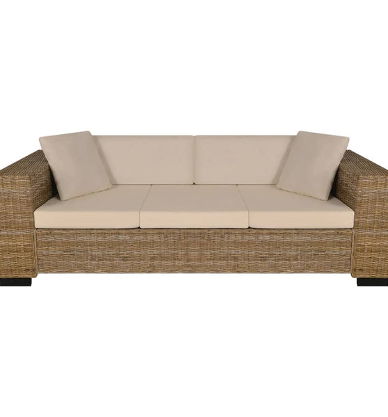 3-Sitzer Sofa Echtes Rattan