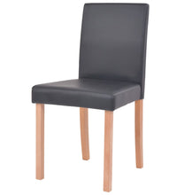 Esszimmertisch und Stühle 7-tlg. Kunstleder Eiche Schwarz
