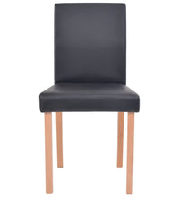 Esszimmertisch und Stühle 7-tlg. Kunstleder Eiche Schwarz