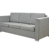 3-Sitzer-Sofa Stoff Hellgrau