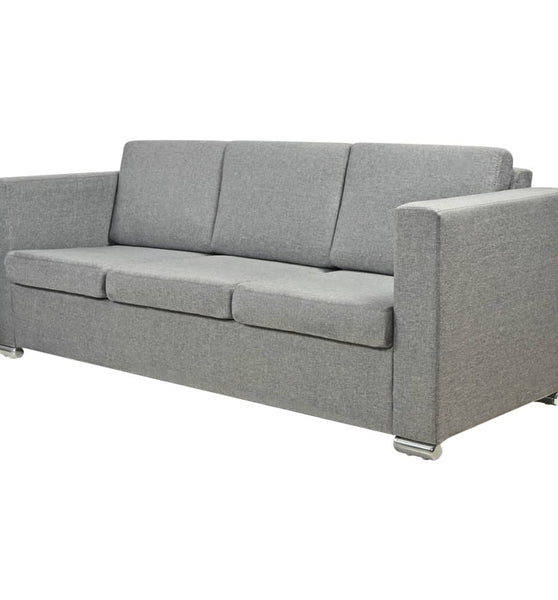 3-Sitzer-Sofa Stoff Hellgrau