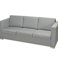 3-Sitzer-Sofa Stoff Hellgrau