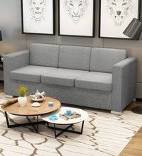 3-Sitzer-Sofa Stoff Hellgrau