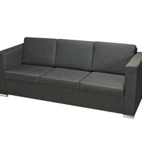 3-Sitzer Sofa Stoff Dunkelgrau