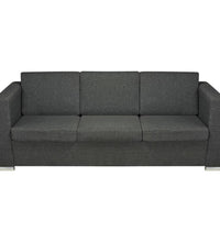 3-Sitzer Sofa Stoff Dunkelgrau