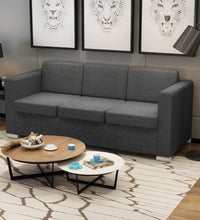 3-Sitzer Sofa Stoff Dunkelgrau