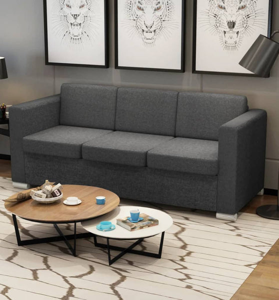 3-Sitzer Sofa Stoff Dunkelgrau