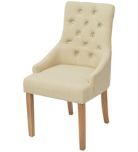 Esszimmerstühle 2 Stk. Creme Stoff