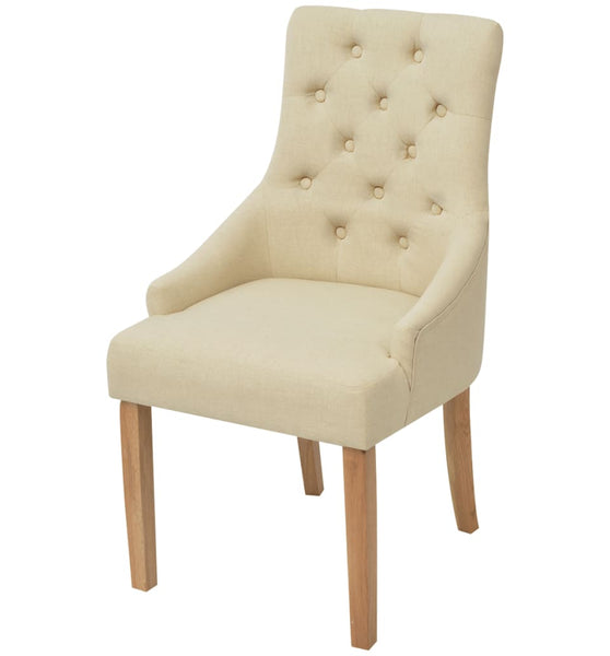 Esszimmerstühle 2 Stk. Creme Stoff
