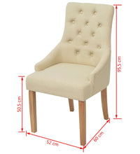 Esszimmerstühle 2 Stk. Creme Stoff