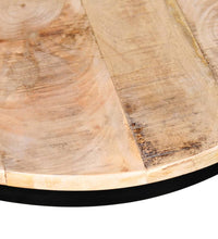 2-tlg. Couchtisch-Set Raues Mangoholz Rund 40cm/50cm