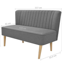 Sofa Stoff 117x55,5x77 cm Hellgrau