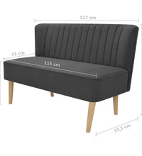 Sofa Stoff 117x55,5x77 cm Dunkelgrau