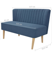 Sofa Stoff 117x55,5x77 cm Blau