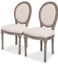 Esszimmerstühle 2 Stk. Creme Stoff