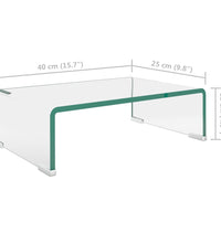 TV-Tisch/Bildschirmerhöhung Glas Transparent 40x25x11 cm