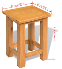 Beistelltisch 27x24x37 cm Massivholz Eiche