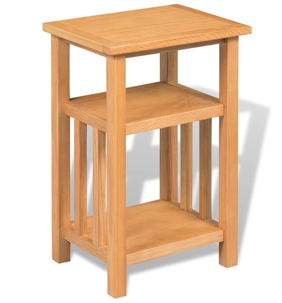 Beistelltisch mit Zeitungsablage 27x35x55 cm Massivholz Eiche