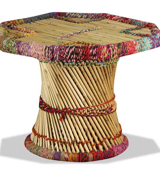 Couchtisch Bambus mit Chindi-Details Mehrfarbig