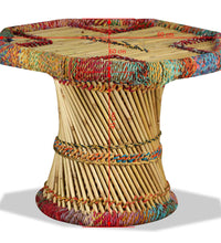 Couchtisch Bambus mit Chindi-Details Mehrfarbig