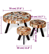 3-tlg. Couchtisch-Set Altholz Massiv