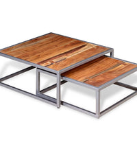2-tlg. Couchtisch-Set Massivholz Akazie
