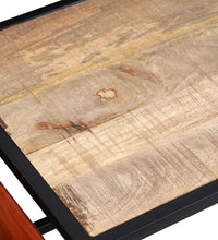 Couchtisch mit Zeitschriftenhalter aus Echtleder 110x50x45 cm