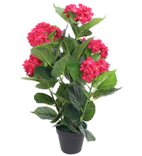 Künstliche Hortensie mit Topf 60 cm Rot