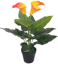Künstliche Calla-Lilie mit Topf 45 cm Rot und Gelb