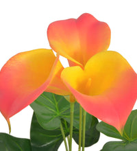 Künstliche Calla-Lilie mit Topf 45 cm Rot und Gelb