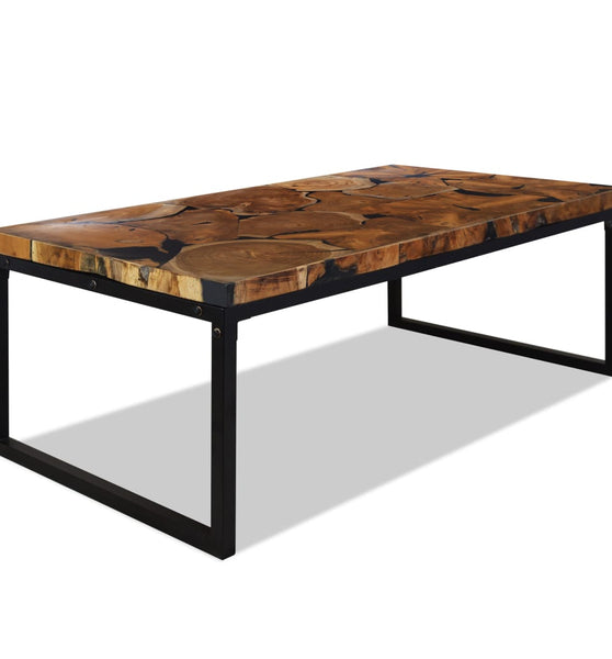 Couchtisch Teak Harz 110x60x40 cm