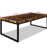 Couchtisch Teak Harz 110x60x40 cm
