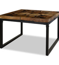 Couchtisch Teak Harz 60x60x40 cm