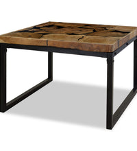 Couchtisch Teak Harz 60x60x40 cm