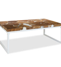 Couchtisch Teak Harz 110x60x40 cm